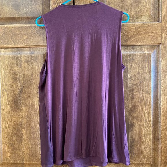 Coldwater Creek Deep Burgundy Sleeveless Top - Women's Large (14) - Picture 2 of 2